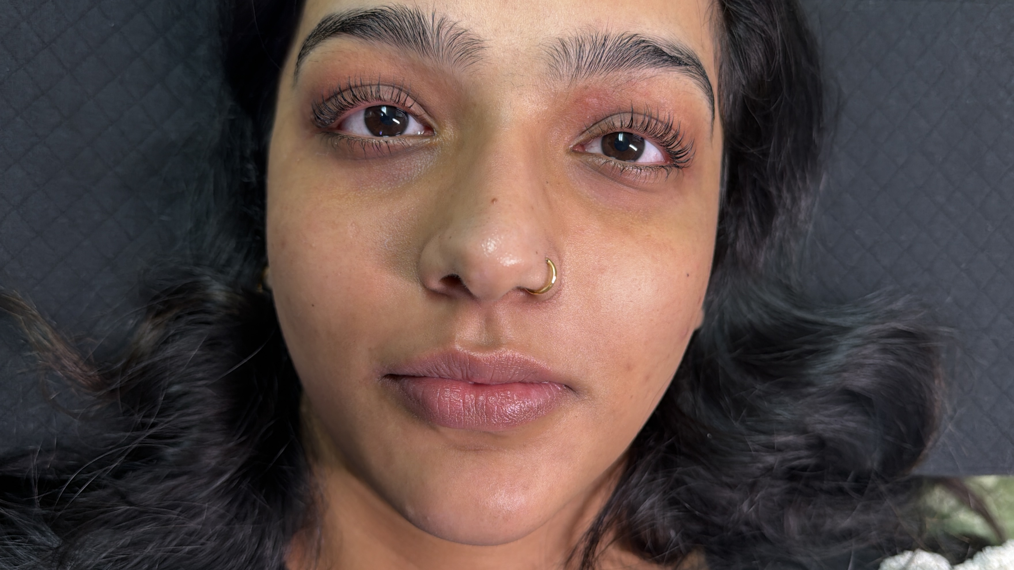 Lash lift result at The Lyvenik Lounge — lifted, defined lashes